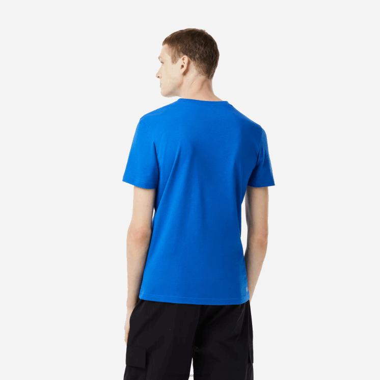 Lacoste sport 3D print krokodil ademend jersey t-shirt 0828H88 blauw geel enz Heren
