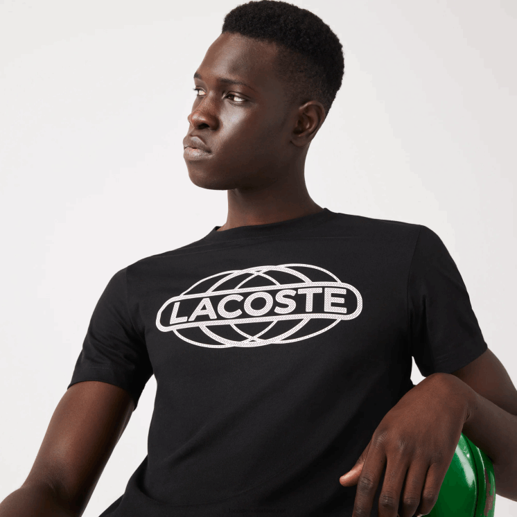 Lacoste sport T-shirt van biologische jersey 0828H694 zwart 031 Heren