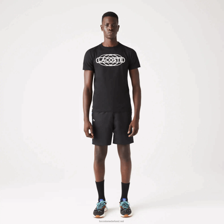 Lacoste sport T-shirt van biologische jersey 0828H694 zwart 031 Heren