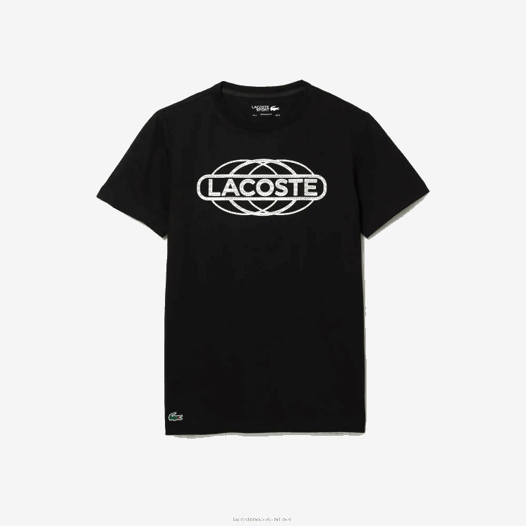 Lacoste sport T-shirt van biologische jersey 0828H694 zwart 031 Heren