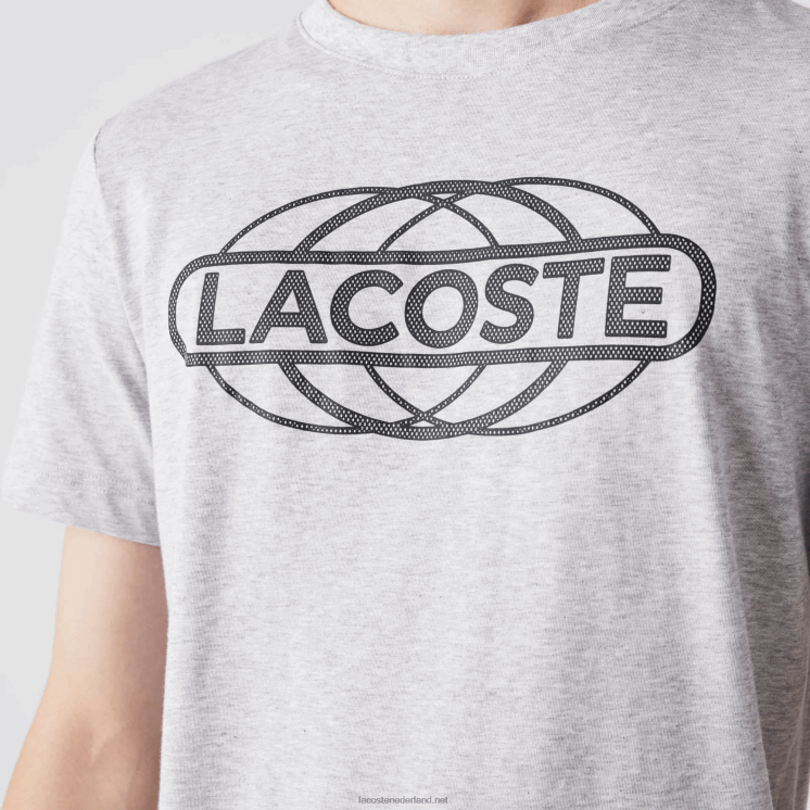 Lacoste sport T-shirt van biologische jersey 0828H695 grijze chine ca Heren