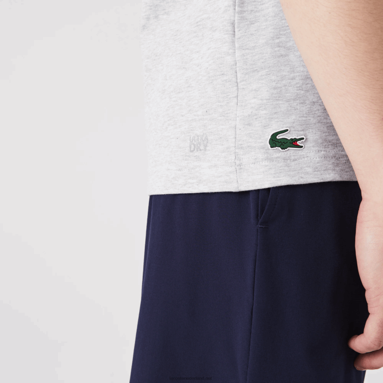Lacoste sport T-shirt van biologische jersey 0828H695 grijze chine ca Heren