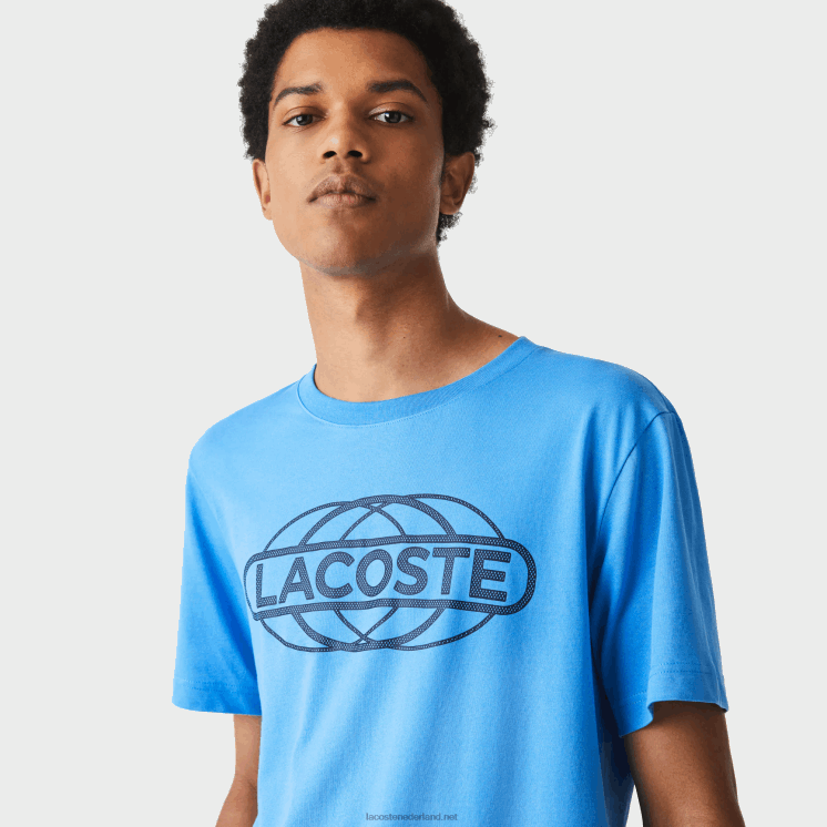 Lacoste sport T-shirt van biologische jersey 0828H696 blauw 4xa Heren