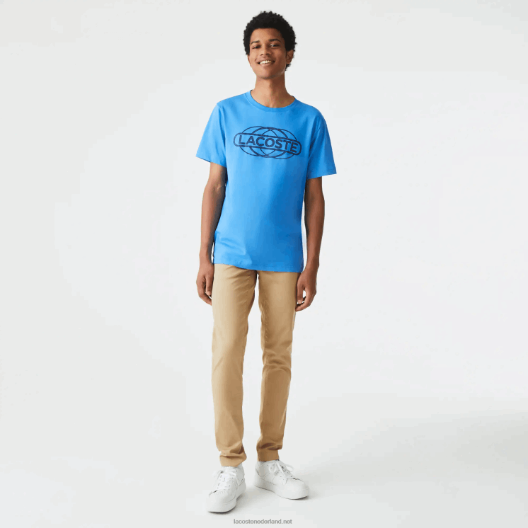 Lacoste sport T-shirt van biologische jersey 0828H696 blauw 4xa Heren