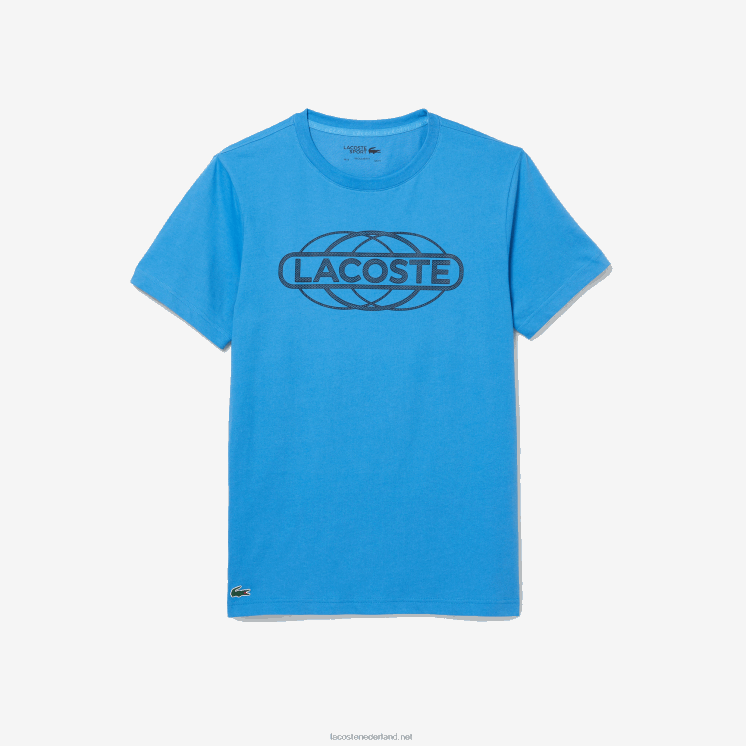 Lacoste sport T-shirt van biologische jersey 0828H696 blauw 4xa Heren