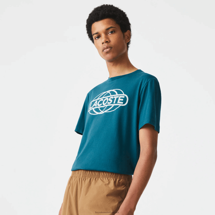 Lacoste sport T-shirt van biologische jersey 0828H697 groene zcd Heren