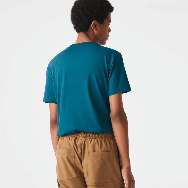 Lacoste sport T-shirt van biologische jersey 0828H697 groene zcd Heren