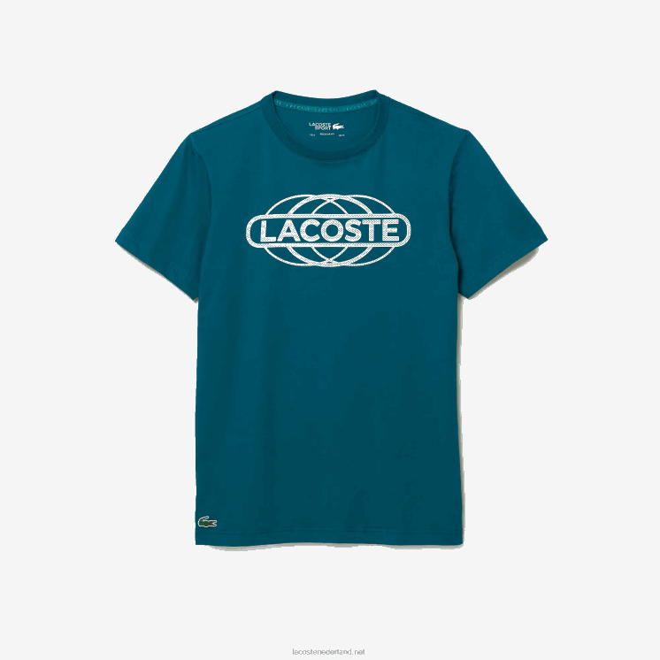 Lacoste sport T-shirt van biologische jersey 0828H697 groene zcd Heren