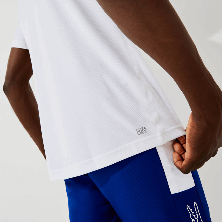 Lacoste sport ademend piqué t-shirt 0828H671 wit 001 Heren