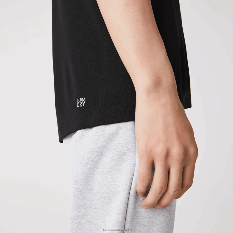 Lacoste sport ademend piqué t-shirt 0828H672 zwart 031 Heren