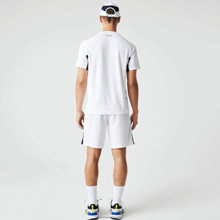 Lacoste sport color-block ultra-dry piqué tennis t-shirt 0828H583 wit marineblauw wit y2u Heren