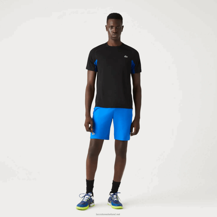 Lacoste sport color-block ultra-dry piqué tennis t-shirt 0828H585 blauw zwart y2e Heren