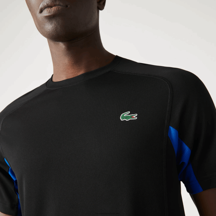 Lacoste sport color-block ultra-dry piqué tennis t-shirt 0828H585 blauw zwart y2e Heren