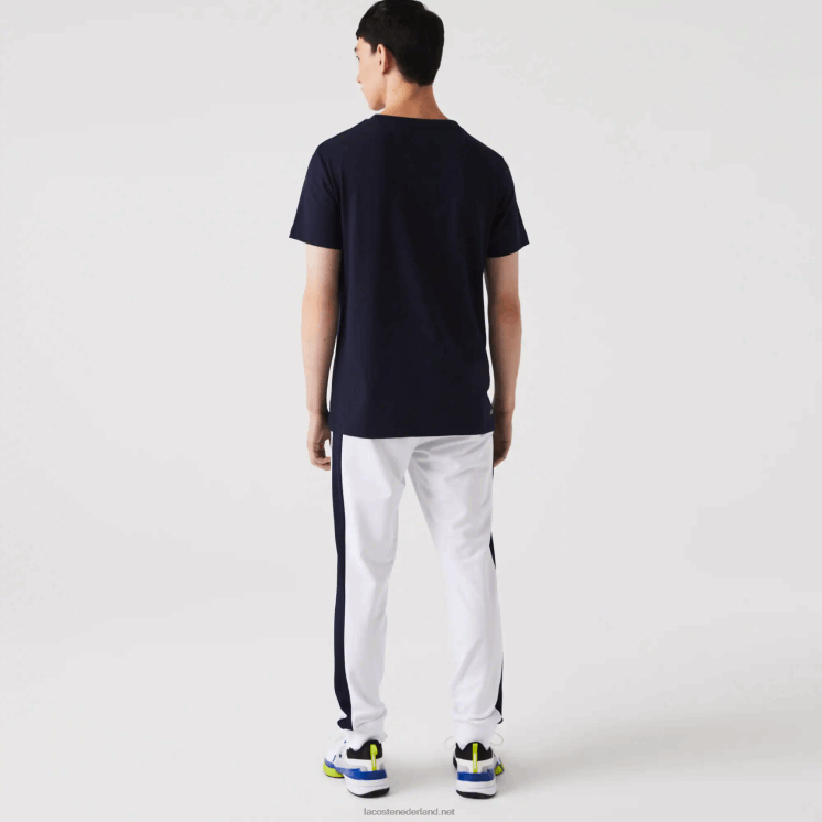 Lacoste sport jersey t-shirt met krokodillenprint 0828H840 marineblauw 166 Heren