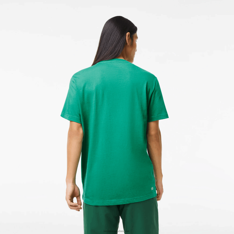 Lacoste sport jersey t-shirt met krokodillenprint 0828H842 groene hd2 Heren