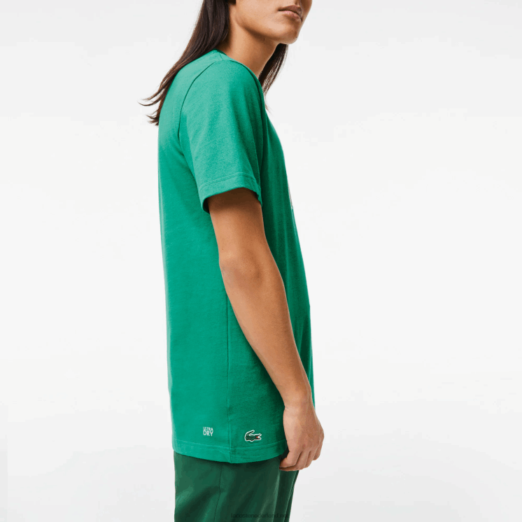 Lacoste sport jersey t-shirt met krokodillenprint 0828H842 groene hd2 Heren