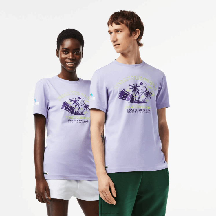 Lacoste sport miami open editie t-shirt 0828H212 paars 3k0 Heren