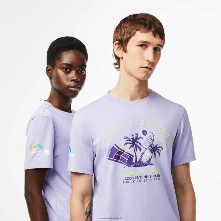 Lacoste sport miami open editie t-shirt 0828H212 paars 3k0 Heren