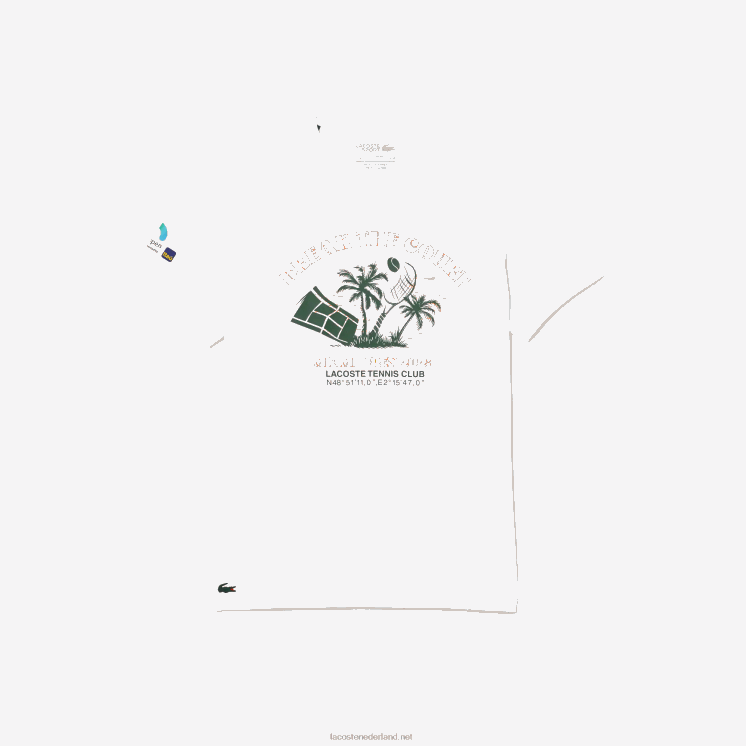 Lacoste sport miami open editie t-shirt 0828H213 wit 001 Heren