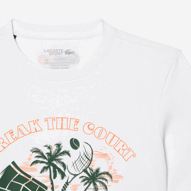 Lacoste sport miami open editie t-shirt 0828H213 wit 001 Heren