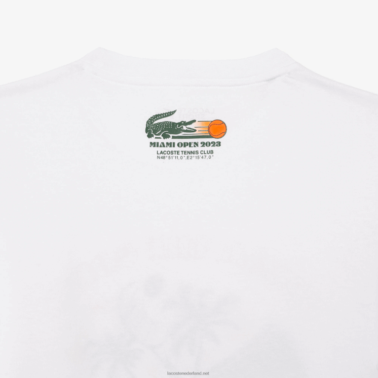 Lacoste sport miami open editie t-shirt 0828H213 wit 001 Heren