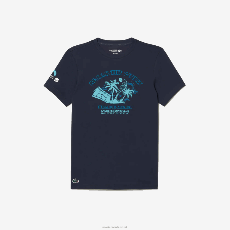 Lacoste sport miami open editie t-shirt 0828H214 blauwe kxe Heren