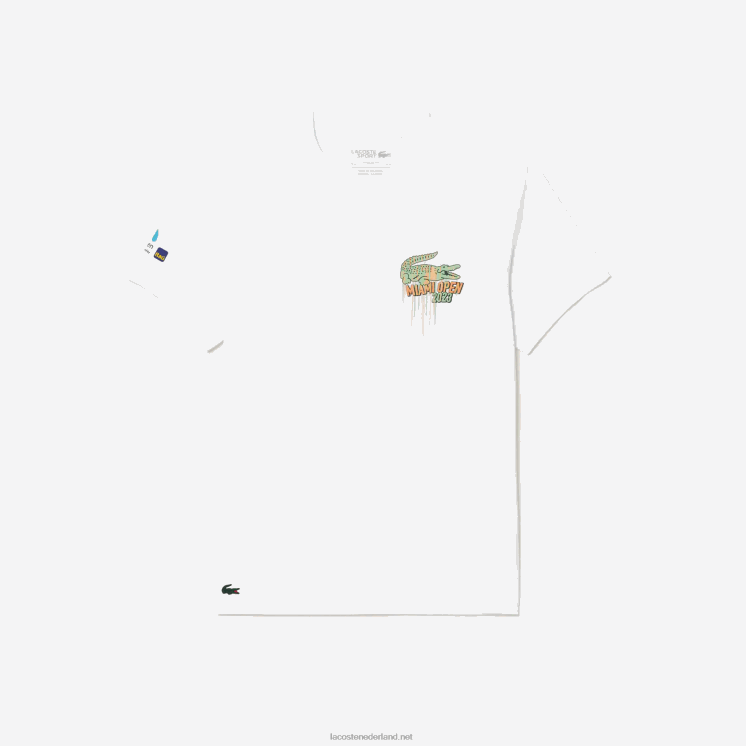 Lacoste sport miami open editie t-shirt 0828H215 wit 001 Heren