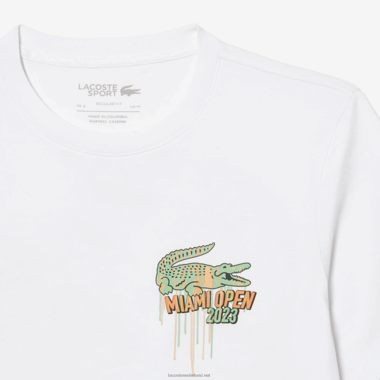 Lacoste sport miami open editie t-shirt 0828H215 wit 001 Heren