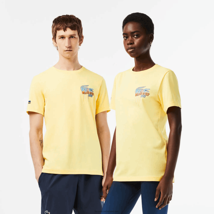 Lacoste sport miami open editie t-shirt 0828H216 geel 107 Heren