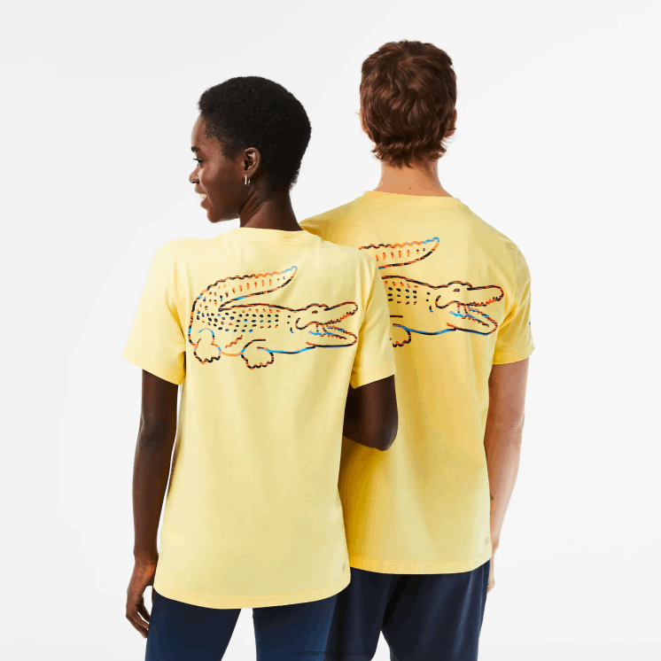 Lacoste sport miami open editie t-shirt 0828H216 geel 107 Heren