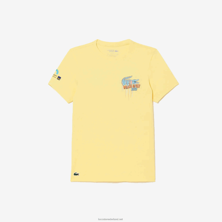 Lacoste sport miami open editie t-shirt 0828H216 geel 107 Heren