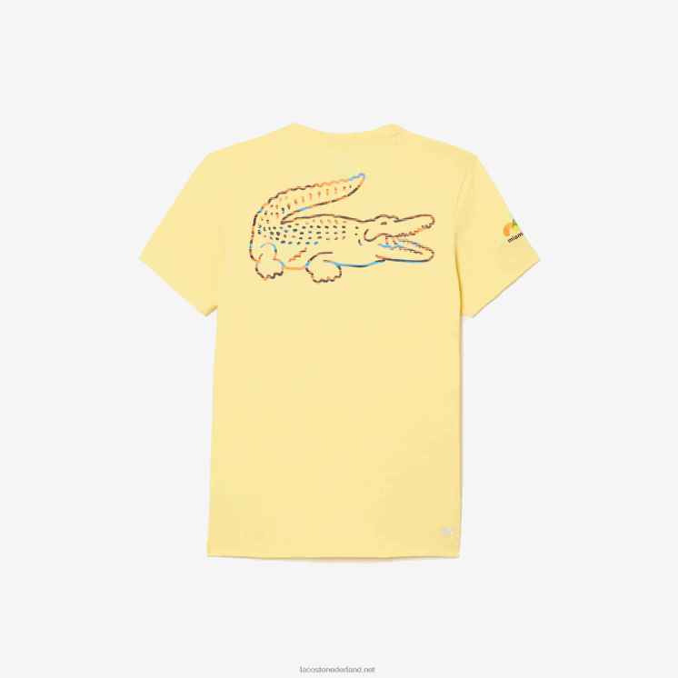 Lacoste sport miami open editie t-shirt 0828H216 geel 107 Heren