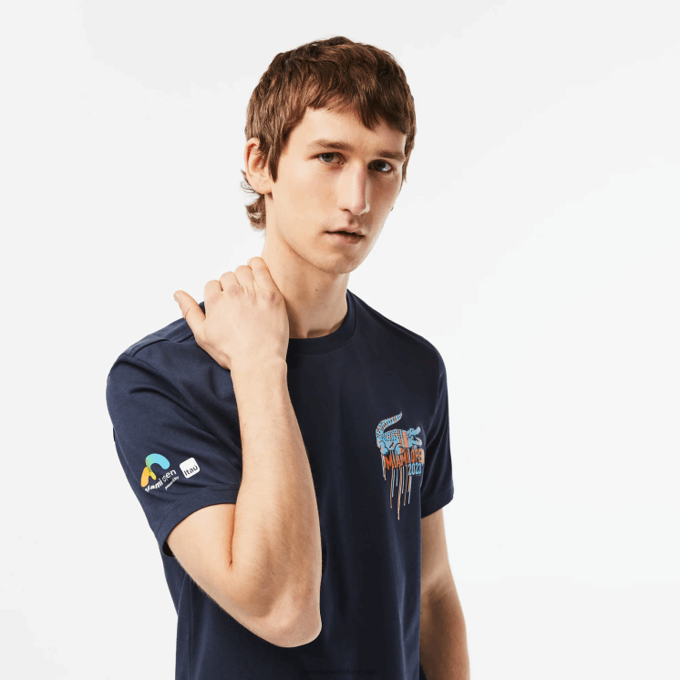 Lacoste sport miami open editie t-shirt 0828H217 blauwe kxe Heren