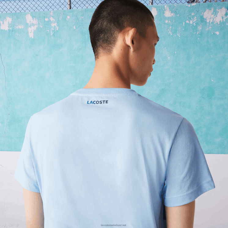 Lacoste sport novak djokovic croco biologisch katoenen t-shirt 0828H872 blauwe hbp Heren