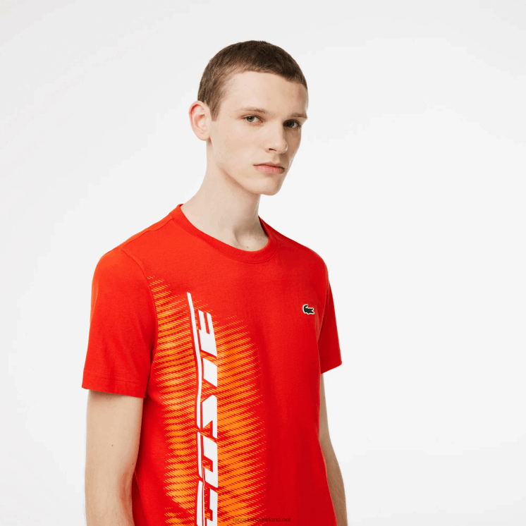 Lacoste sport regular fit t-shirt met contrast branding 0828H222 rode s5h Heren