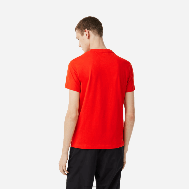 Lacoste sport regular fit t-shirt met contrast branding 0828H222 rode s5h Heren