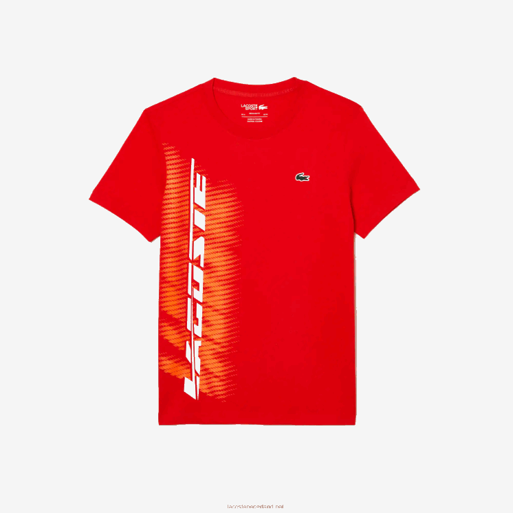 Lacoste sport regular fit t-shirt met contrast branding 0828H222 rode s5h Heren