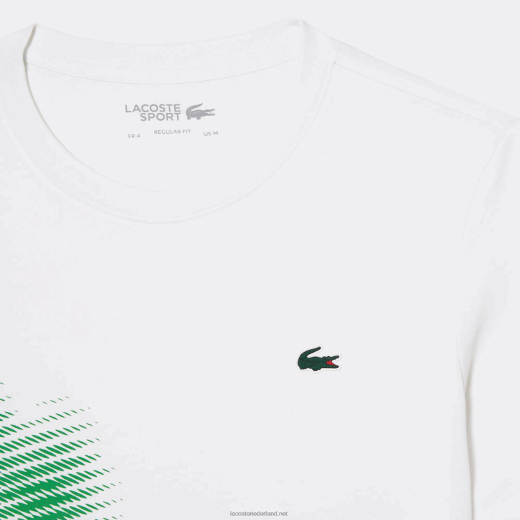 Lacoste sport regular fit t-shirt met contrast branding 0828H91 wit 001 Heren