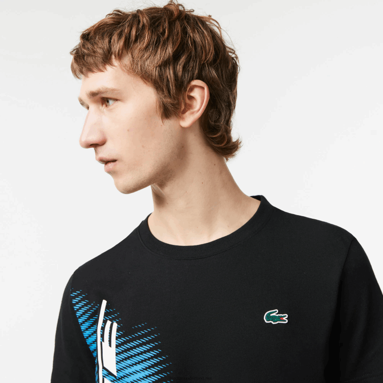Lacoste sport regular fit t-shirt met contrast branding 0828H92 zwart 031 Heren