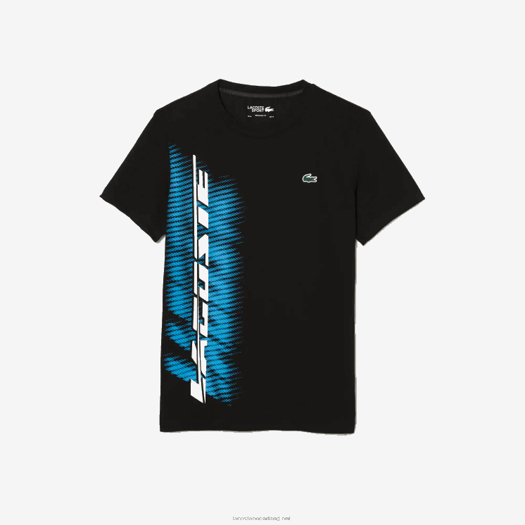 Lacoste sport regular fit t-shirt met contrast branding 0828H92 zwart 031 Heren