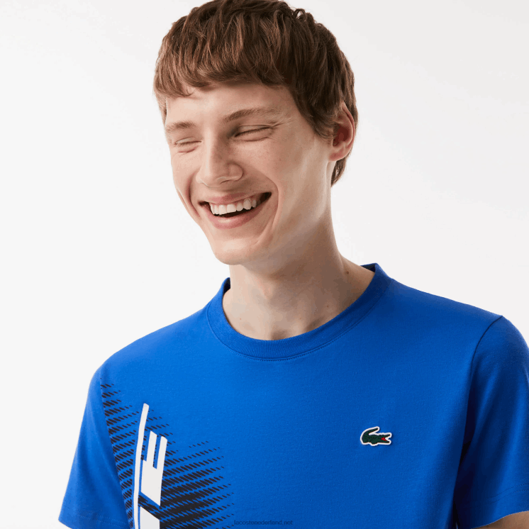 Lacoste sport regular fit t-shirt met contrast branding 0828H93 blauwe kxb Heren