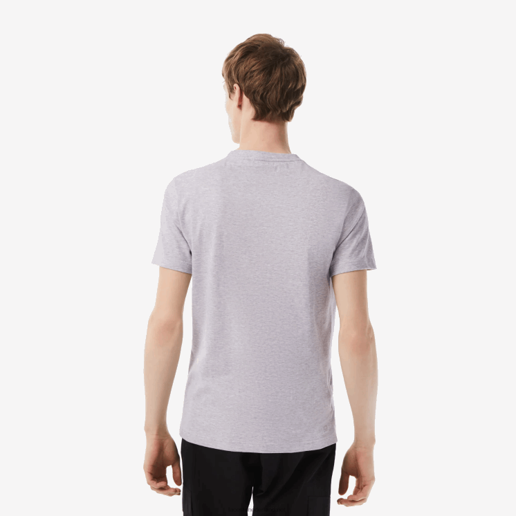 Lacoste sport regular fit t-shirt met contrast branding 0828H94 grijze chine ca Heren