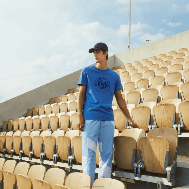Lacoste sport roland garros biologisch katoenen t-shirt 0828H1601 marineblauw yd2 Heren