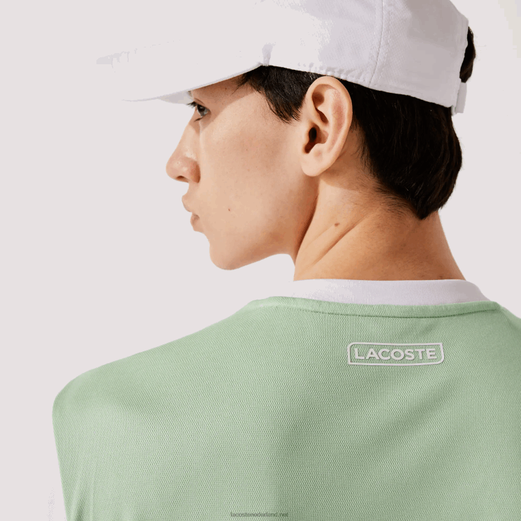 Lacoste sport tricolor ademend licht piqué t-shirt 0828H908 wit groen marineblauw wit cmn Heren