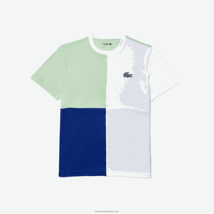 Lacoste sport tricolor ademend licht piqué t-shirt 0828H908 wit groen marineblauw wit cmn Heren