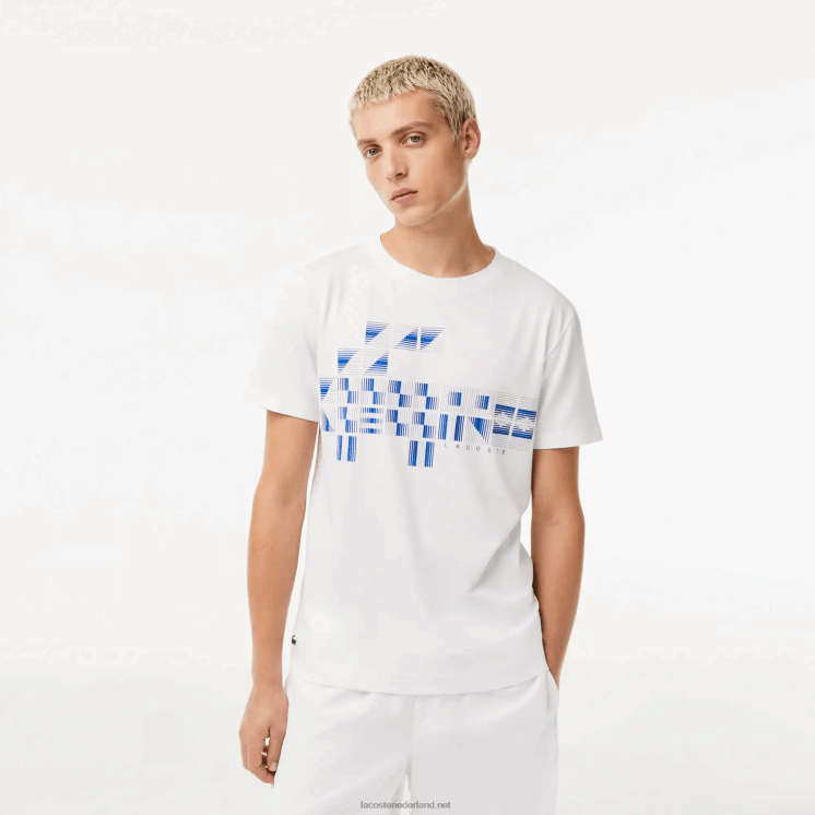 Lacoste sport x novak djokovic bedrukt t-shirt 0828H603 wit 001 Heren