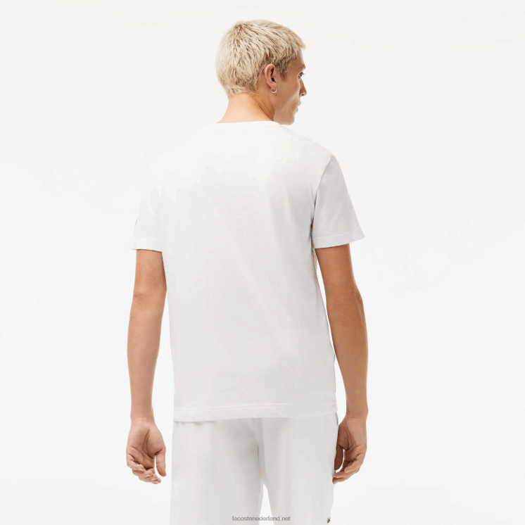 Lacoste sport x novak djokovic bedrukt t-shirt 0828H603 wit 001 Heren