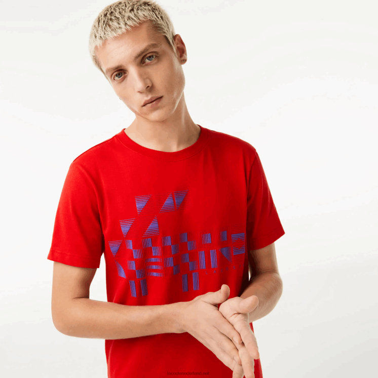 Lacoste sport x novak djokovic bedrukt t-shirt 0828H604 rood 240 Heren