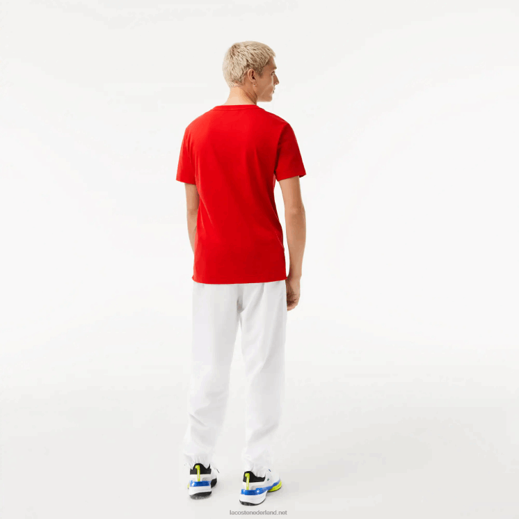 Lacoste sport x novak djokovic bedrukt t-shirt 0828H604 rood 240 Heren