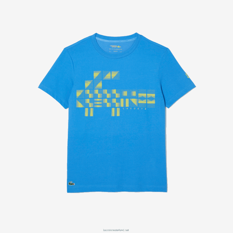 Lacoste sport x novak djokovic bedrukt t-shirt 0828H605 blauw 4xa Heren